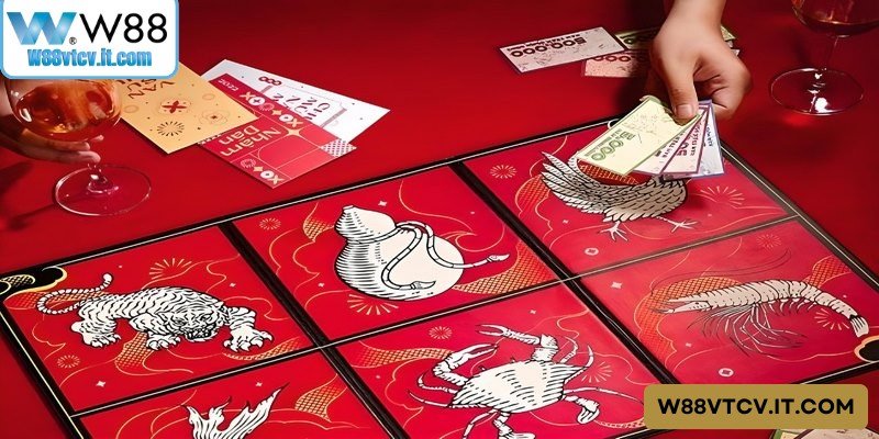 Bầu Cua W88 - Đỉnh Cao Game Bài Đổi Thưởng Hấp Dẫn 3 Bảng quy tắc đặt cược và các cửa cược phổ biến trong trò chơi bầu cua W88